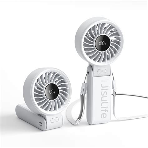 Jisulife Handheld Fan Life Powerful Portable Fan With Led Display