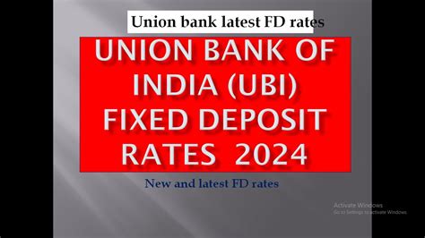 Union Bank Fixed Deposit Rate Ubi Bank New Fd Rate Union Bank