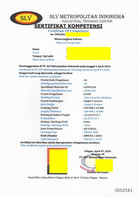 Sertifikasi Welder Bnsp Migas Ebtke Minerba Dan Abs