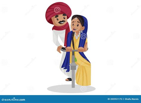 Gujarati Couple In Traditional Costume Of Gujarat, India Cartoon Vector | CartoonDealer.com ...