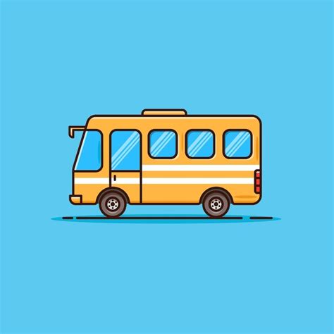 Premium Vector | Mini Bus cartoon icon vector illustration