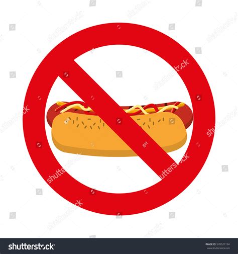 Forbidden Fast Food Sign Vector Illustration Stock Vector Royalty Free