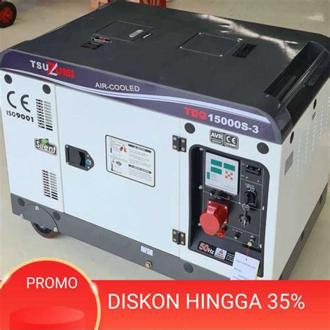 Promo Genset Silent 15 KVA 3 Phase Tsuzumi TDG 15000S 3 Japan