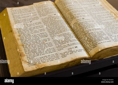 Old And Vintage Open Holy Bible Stock Photo Alamy