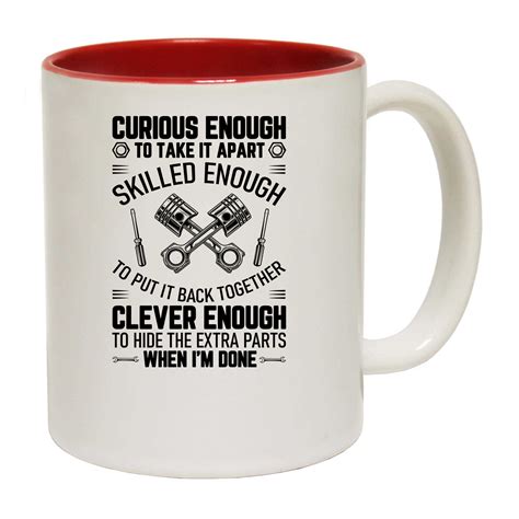 Curious Skilled And Clever Funny Car Auto Truck Mechanic Funny Coffee