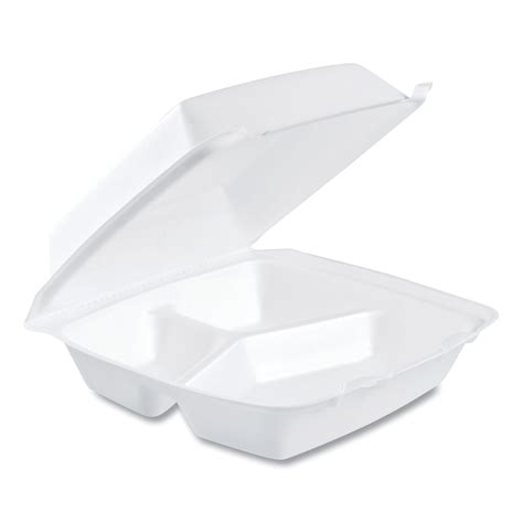 X X White Foam Hinged Lid Container Hot Dog Container 125 Bag 4 Bags