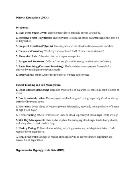 Diabetes Case Study - Diabetic Ketoacidosis (DKA): Symptoms: High Blood Sugar Levels: Blood