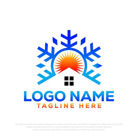 Premium Vector Heating And Cooling Logo Heating And Cooling Home Logo