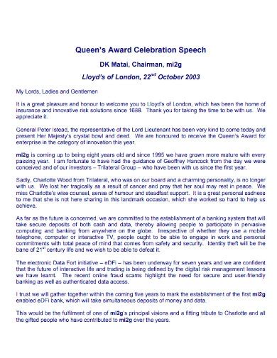 Celebration Speech 10 Examples Format How To Write PDF