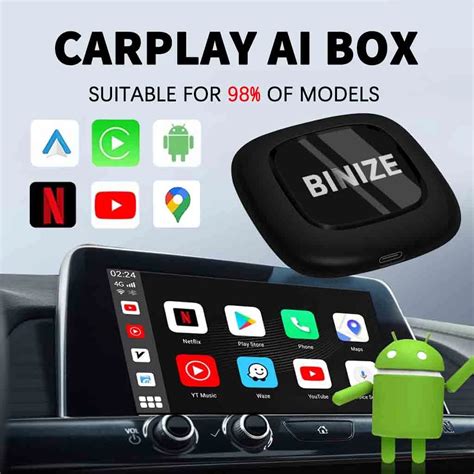 Binize adaptador inalámbrico Apple Carplay y Android para coche