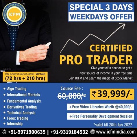 Special 3 Days Weekdays Offer Certified Pro Trader Course By ICFM Stock