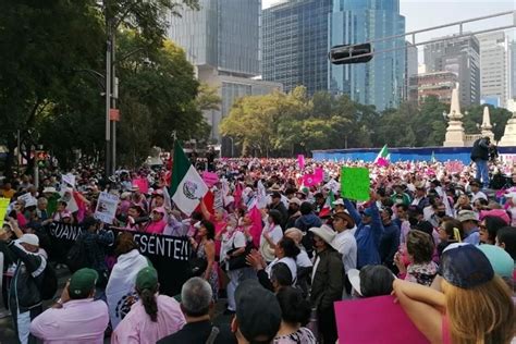 Arriban Ciudadanos Al Ngel De La Independencia Para Marcha Por El Ine