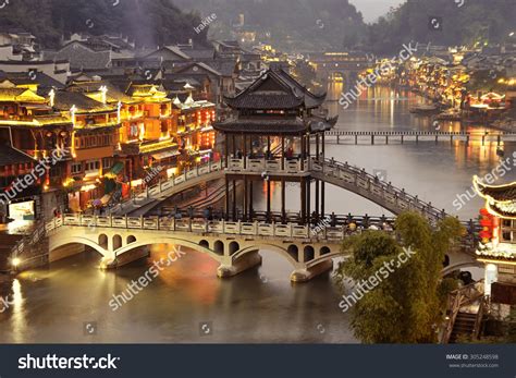 Fenghuang Phoenix Ancient Town Night Hunan Stock Photo 305248598 ...