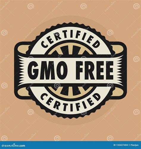 Stamp Or Label With The Text Gmo Free Certified Stock Vector Illustration Of Nature