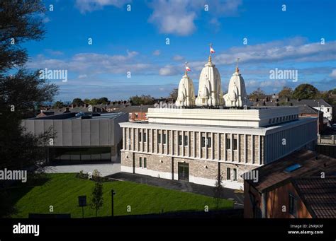 Overall Aerial View Shree Swaminarayan Mandir Oldham United Kingdom