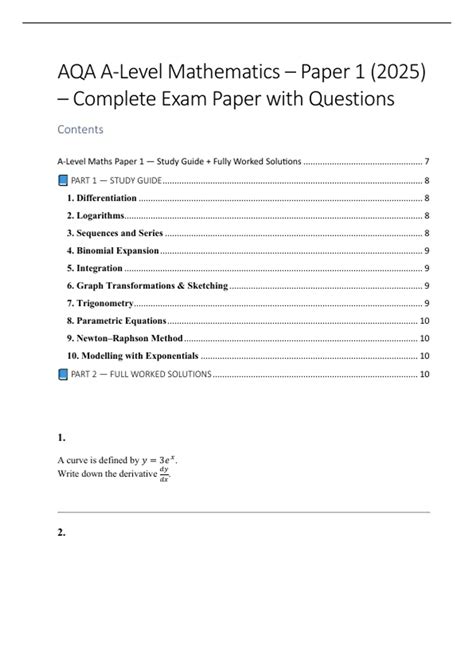Aqa A Level Mathematics Year 1 As Aqa A Level As 8