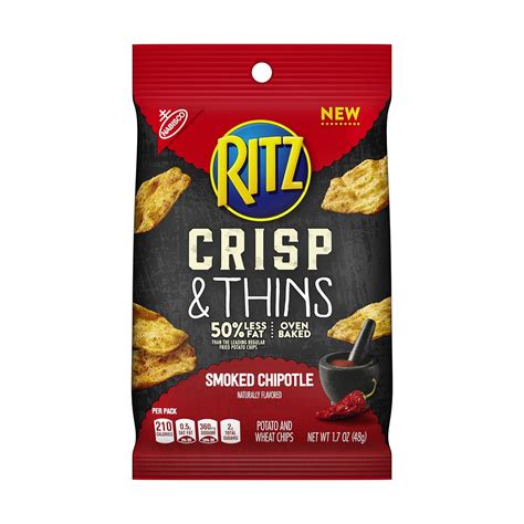 Ritz Crisp And Thins Smoked Chipotle Chips 17 Oz