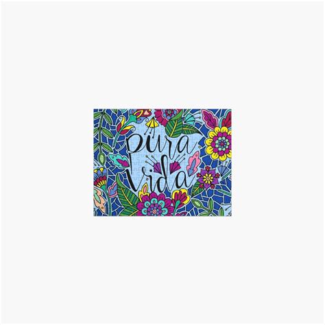 Pura Vida Costa Rica Lettering Quote Jigsaw Puzzle For Sale