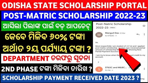 Good News State Scholarship Post Matric Scholarship Nd