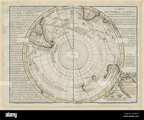 Carte Des Terres Australes Entre Le Tropique Du Capricorne Et Le Pole