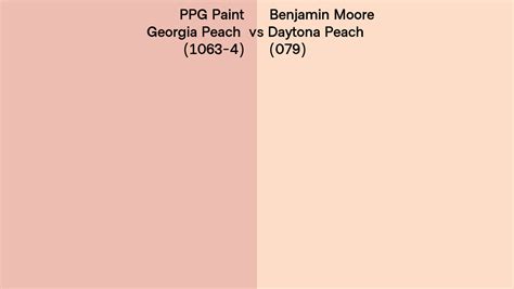 Ppg Paint Georgia Peach 1063 4 Vs Benjamin Moore Daytona Peach 079 Side By Side Comparison