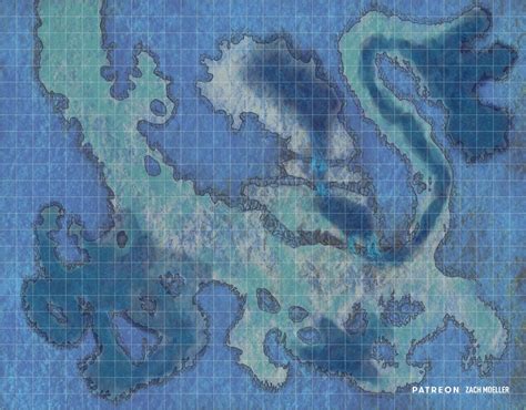 32x25 3200x2500px Battlemap Cave Dungeon Winter Ice Cave