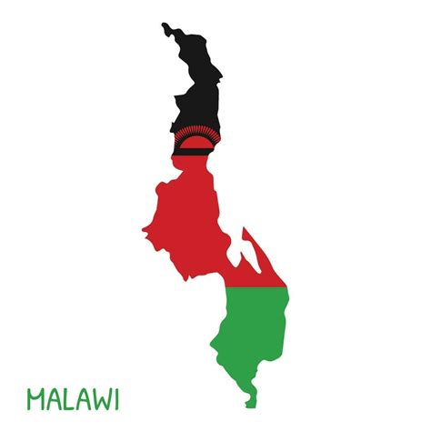 Malawi National Flag Shaped As Country Map 33886485 Vector Art At Vecteezy