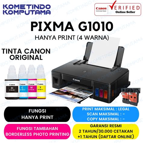 Jual G1010 Printer Canon Pixma Gi 790 Tinta Original 100 Print Only Garansi Resmi G 1010 Ink