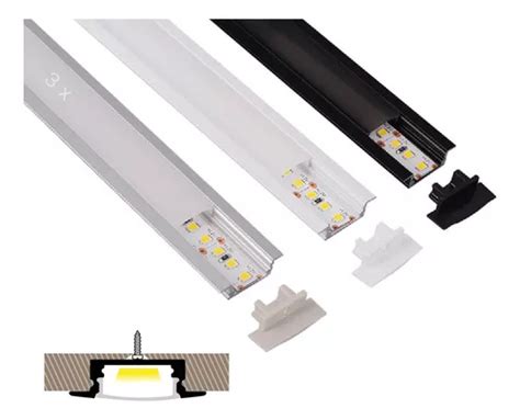 Pack X Perfil De Aluminio Para Empotrar Tira Led Casa Env O Gratis