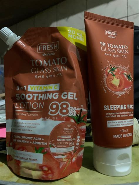 Tomato Glass Skin Sooting Gel Tomato Glass Skin Sleeping Pack Beauty