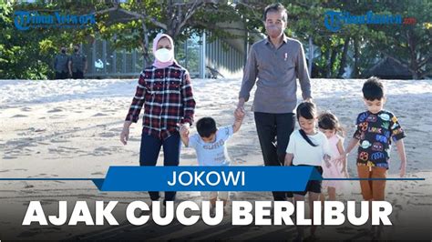 Momen Presiden Jokowi Ajak Keempat Cucunya Main Di Pantai Nusa Dua Bali