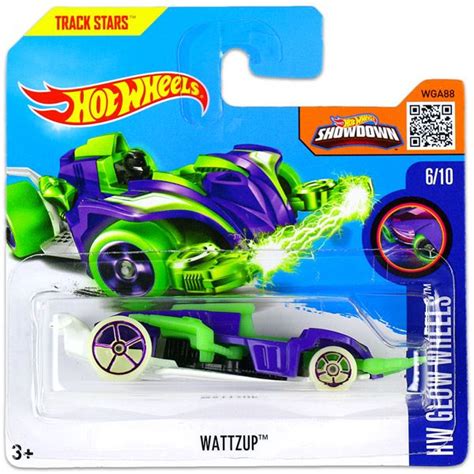 Hot Wheels Glow Wheels Wattzup kisautó lila zöld JátékNet hu