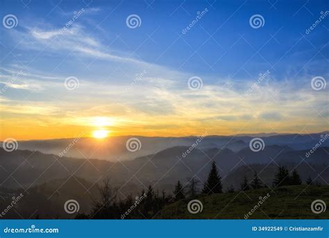 Sunrise Over Black Forest Mist Stock Image - Image of outdoor, morning ...