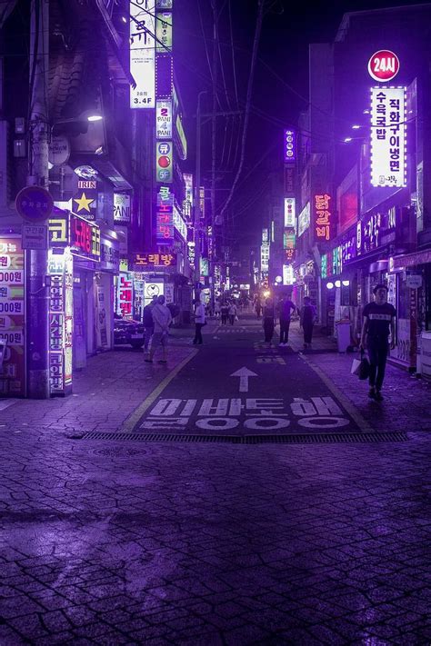 Seoul South Korea Cyberpunk Urban City Aesthetics Neon HD