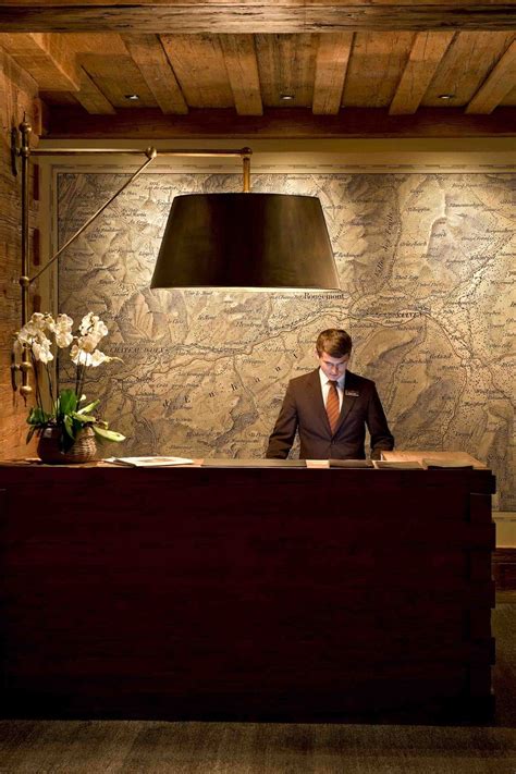 Alpina Gstaad Reception Desk Hotel Reception Desk Lobby Reception