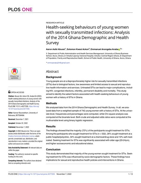 Pdf Health Seeking Behaviours Of Young Women With Sexually