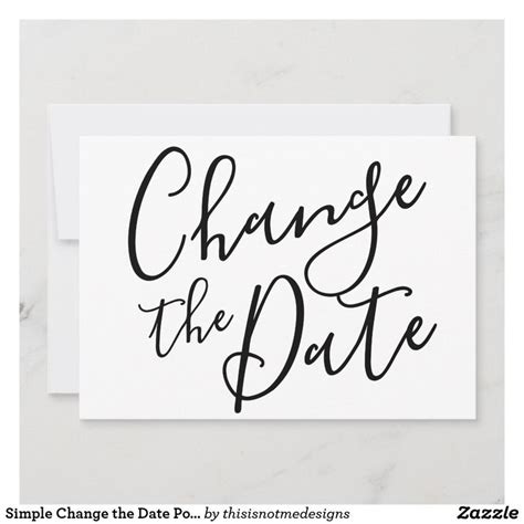 Simple Change The Date Postponed Cancelled Event Save The Date Zazzle