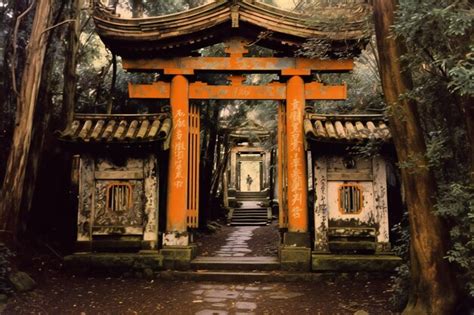 Premium AI Image | Shrine of Shinto shrine in Kyoto Japan