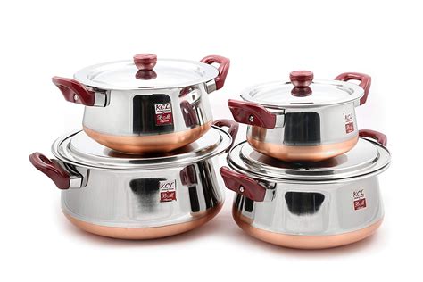 Buy Kcl Stainless Steel Copper Bottom Chetty Cookware Handi With Lids