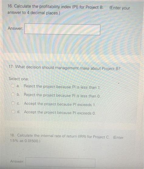 Solved 14 Calculate The Payback Period Pbp For Project