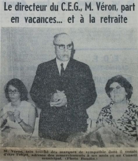 Photo de classe Le directeur du C E G M Véron part en vacances