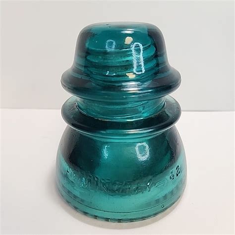 Blue Aqua Hemingray 42 Glass Insulator Made Usa Decoration Air Bubbles Vtg Nice Ebay