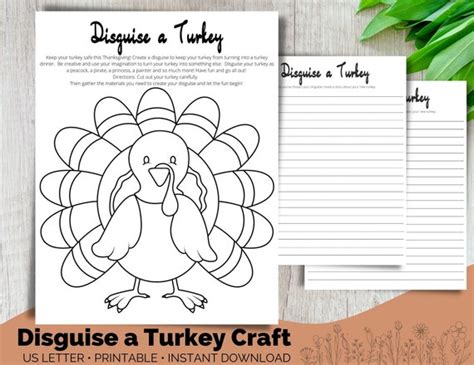 Disguise A Turkey Thanksgiving Disguise A Turkey Craft Etsy