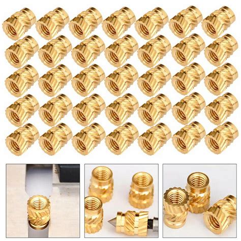 Pcs Thread Knurled Brass Nuts M X Mm L X Mm Od Female Thread