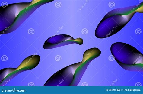 The Colorful Curved Shape Is Abstractly Illustrated On A Blue