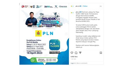 Informasi LENGKAP Mudik Gratis 2023 PLN Syarat Cara Daftar Dan Kuotanya