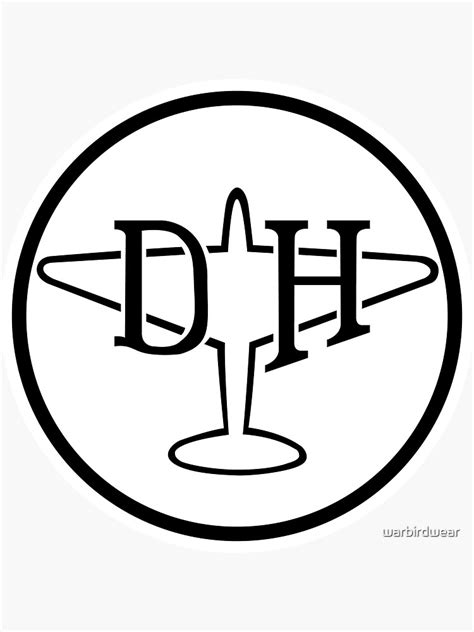 De Havilland Aircraft Company Logo Sticker By Warbirdwear Redbubble