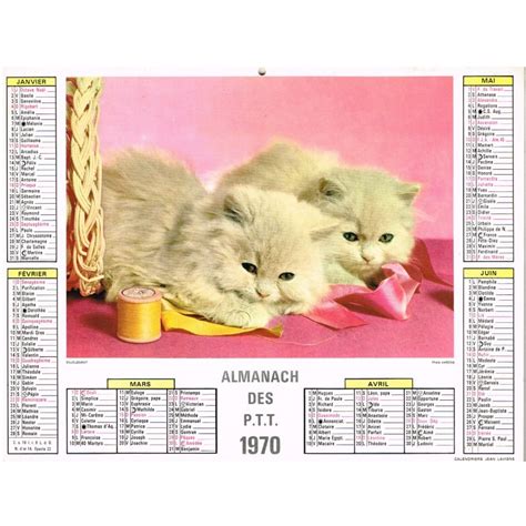 Calendrier Almanach Des Ptt Chatons Enfant Et Chien