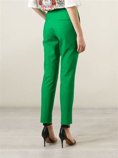 Lyst Dolce And Gabbana Cigarette Trousers In Green