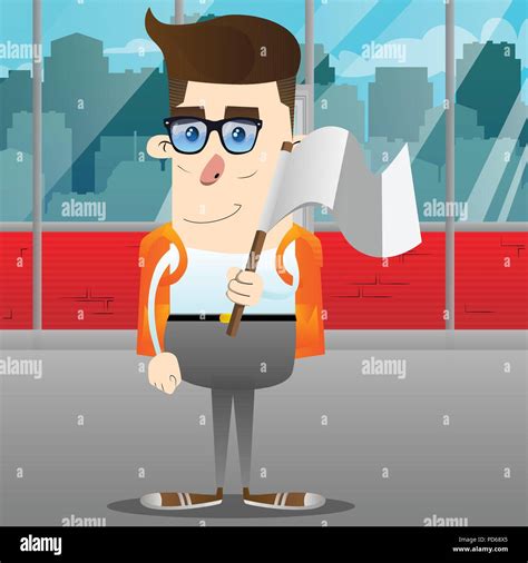 Schoolboy Holds White Flag Of Surrender Vector Cartoon Character